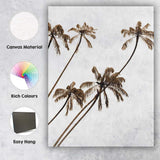 Sepia Tropical Palm Trees Coastal Photography Canvas Wall Art Print Decor Picture Ready to Hang