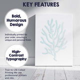 Light Blue Coral Branch Coastal Illustration Canvas Wall Art Print Decor Picture Ready to Hang