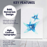 Blue Watercolour Starfish Coastal Beach Illustration Canvas Wall Art Print Decor Picture Ready to Hang