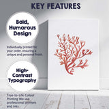 Terracotta Red Watercolour Coral Branch Coastal Illustration Canvas Wall Art Print Decor Picture Ready to Hang