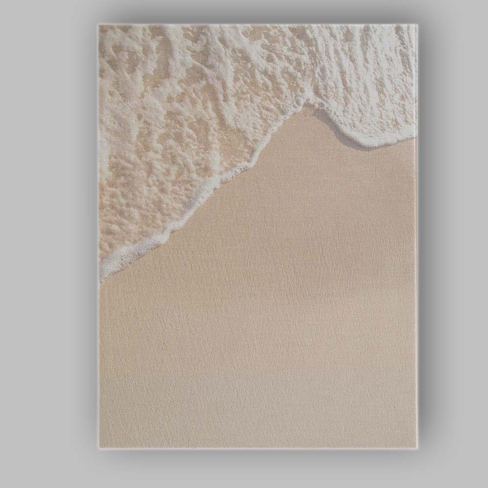 Minimal Sandy Beach Wave Shoreline Coastal Photography Canvas Wall Art Print Decor Picture Ready to Hang