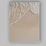 Minimal Sandy Beach Wave Shoreline Coastal Photography Canvas Wall Art Print Decor Picture Ready to Hang