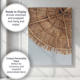 Natural Woven Beach Parasol Boho Coastal Photography Canvas Wall Art Print Decor Picture Ready to Hang
