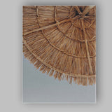 Natural Woven Beach Parasol Boho Coastal Photography Canvas Wall Art Print Decor Picture Ready to Hang
