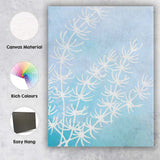 Light Blue Coastal Seaweed Silhouette Watercolour Canvas Wall Art Print Decor Picture Ready to Hang