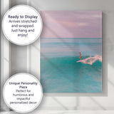 Pastel Ocean Surfing Seascape Coastal Sunset Photography Canvas Wall Art Print Decor Picture Ready to Hang