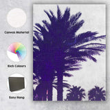 Purple Palm Tree Silhouette Contemporary Tropical Photography Canvas Wall Art Print Decor Picture Ready to Hang