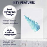 Blue Watercolour Spiral Seashell Coastal Illustration Canvas Wall Art Print Decor Picture Ready to Hang