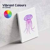 Purple Watercolour Jellyfish Marine Life Illustration Canvas Wall Art Print Decor Picture Ready to Hang
