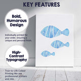 Blue Watercolour Tropical Fish Family Coastal Marine Illustration Canvas Wall Art Print Decor Picture Ready to Hang
