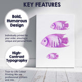 Purple Watercolour Tropical Angelfish Marine Life Illustration Canvas Wall Art Print Decor Picture Ready to Hang