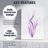 Purple Pink Watercolour Flowing Seaweed Marine Botanical Illustration Canvas Wall Art Print Decor Picture Ready to Hang