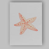 Soft Coral Pink Watercolour Starfish Coastal Marine Illustration Canvas Wall Art Print Decor Picture Ready to Hang