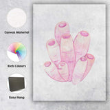 Pastel Pink Watercolour Sea Sponge Coral Marine Illustration Canvas Wall Art Print Decor Picture Ready to Hang