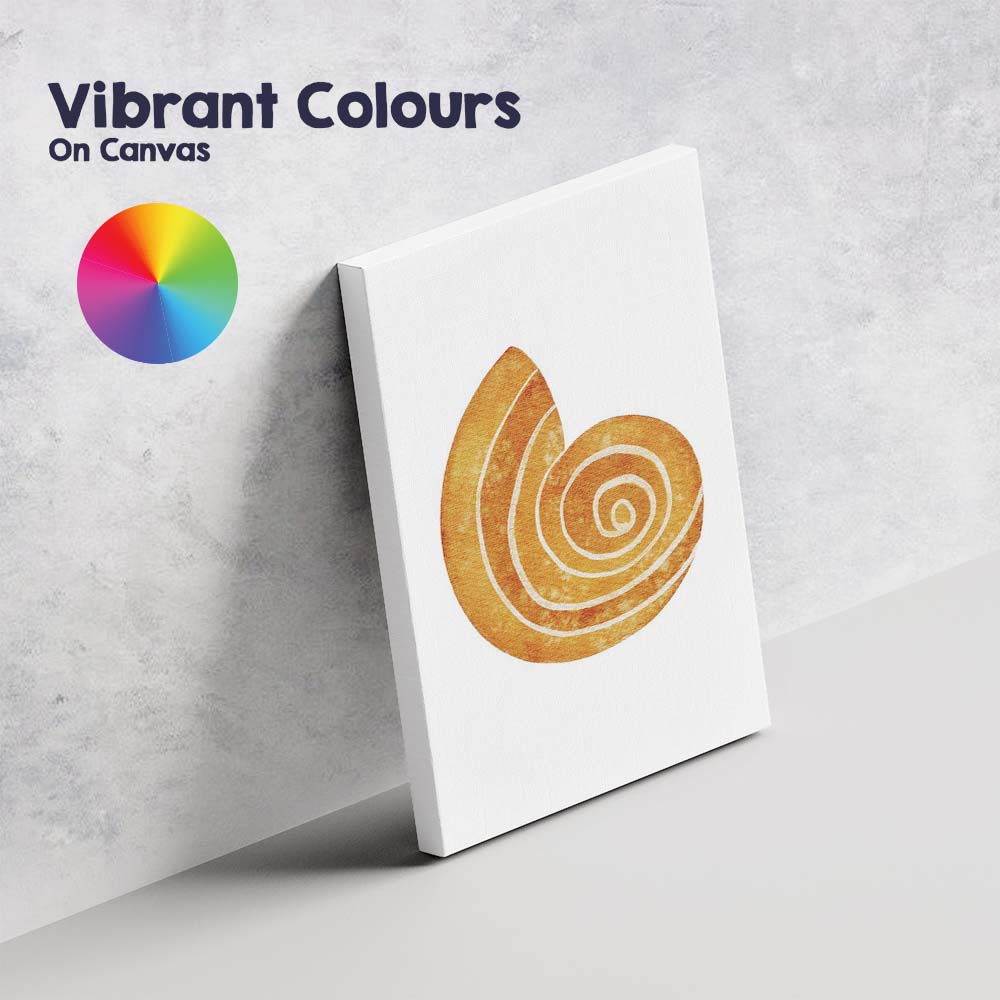 Golden Nautilus Spiral Seashell Watercolour Coastal Illustration Canvas Wall Art Print Decor Picture Ready to Hang