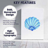 Bright Blue Scallop Seashell Watercolour Coastal Marine Illustration Canvas Wall Art Print Decor Picture Ready to Hang