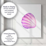 Pink Purple Scallop Seashell Watercolour Coastal Marine Illustration Canvas Wall Art Print Decor Picture Ready to Hang