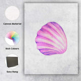 Pink Purple Scallop Seashell Watercolour Coastal Marine Illustration Canvas Wall Art Print Decor Picture Ready to Hang