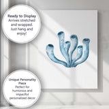 Soft Blue Watercolour Sea Sponge Coral Marine Illustration Canvas Wall Art Print Decor Picture Ready to Hang