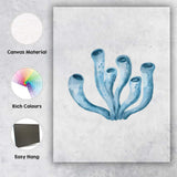 Soft Blue Watercolour Sea Sponge Coral Marine Illustration Canvas Wall Art Print Decor Picture Ready to Hang
