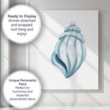 Soft Blue Spiral Seashell Watercolour Coastal Marine Illustration Canvas Wall Art Print Decor Picture Ready to Hang