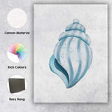 Soft Blue Spiral Seashell Watercolour Coastal Marine Illustration Canvas Wall Art Print Decor Picture Ready to Hang