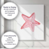 Pink Watercolour Starfish Coastal Marine Illustration Canvas Wall Art Print Decor Picture Ready to Hang