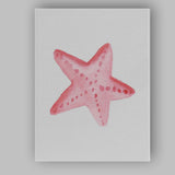 Pink Watercolour Starfish Coastal Marine Illustration Canvas Wall Art Print Decor Picture Ready to Hang