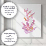 Pink Purple Watercolour Coral Reef Coastal Marine Illustration Canvas Wall Art Print Decor Picture Ready to Hang
