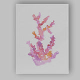 Pink Purple Watercolour Coral Reef Coastal Marine Illustration Canvas Wall Art Print Decor Picture Ready to Hang