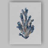 Blue Grey Watercolour Tube Coral Coastal Marine Illustration Canvas Wall Art Print Decor Picture Ready to Hang