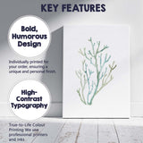 Seafoam Green Branch Coral Watercolour Coastal Illustration Canvas Wall Art Print Decor Picture Ready to Hang