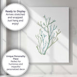 Seafoam Green Branch Coral Watercolour Coastal Illustration Canvas Wall Art Print Decor Picture Ready to Hang