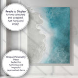 Turquoise Sea Foam Coastal Watercolour Abstract Beach Background Canvas Wall Art Print Decor Picture Ready to Hang