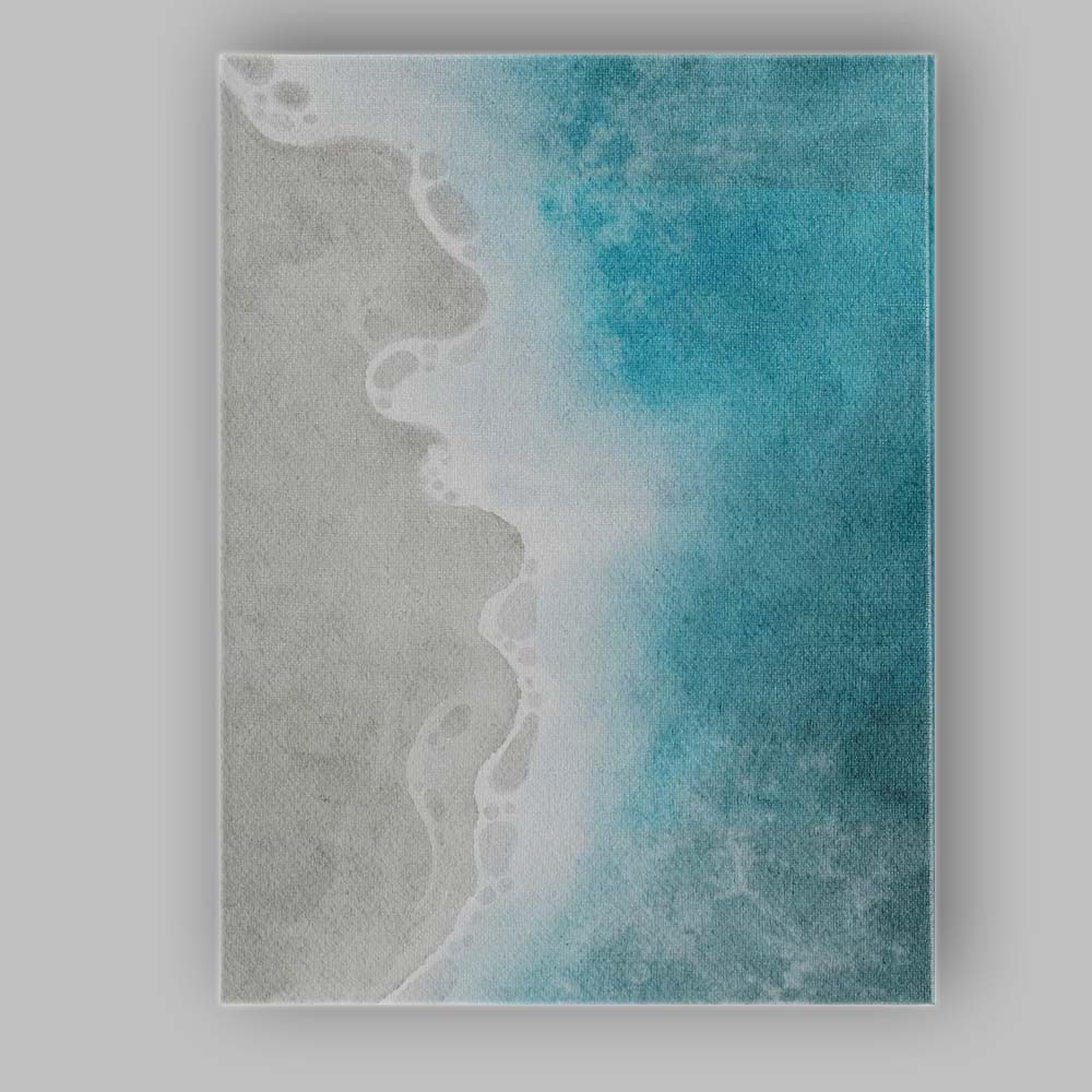 Turquoise Sea Foam Coastal Watercolour Abstract Beach Background Canvas Wall Art Print Decor Picture Ready to Hang