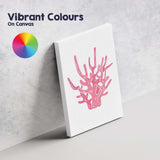 Pink Coral Reef Coastal Minimal Illustration Canvas Wall Art Print Decor Picture Ready to Hang