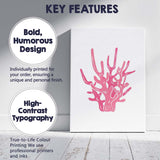Pink Coral Reef Coastal Minimal Illustration Canvas Wall Art Print Decor Picture Ready to Hang