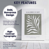 Minimal Sage Green Seaweed Botanical Gallery Poster Canvas Wall Art Print Decor Picture Ready to Hang