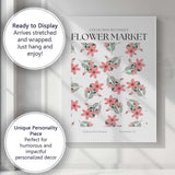 Coral Pink Floral Flower Market Botanical Poster Canvas Wall Art Print Decor Picture Ready to Hang