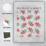 Coral Pink Floral Flower Market Botanical Poster Canvas Wall Art Print Decor Picture Ready to Hang