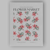 Coral Pink Floral Flower Market Botanical Poster Canvas Wall Art Print Decor Picture Ready to Hang