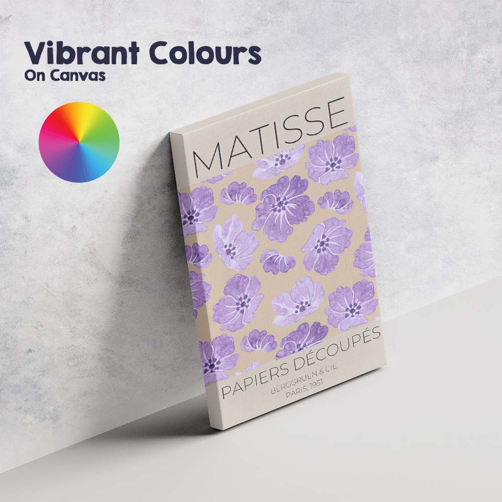 Henri Matisse Purple Watercolour Floral Exhibition Poster Canvas Wall Art Print Decor Picture Ready to Hang