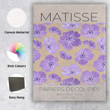 Henri Matisse Purple Watercolour Floral Exhibition Poster Canvas Wall Art Print Decor Picture Ready to Hang