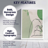 Soft Sage Green Abstract Female Figure Line Art Canvas Wall Art Print Decor Picture Ready to Hang