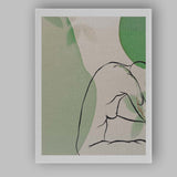 Soft Sage Green Abstract Female Figure Line Art Canvas Wall Art Print Decor Picture Ready to Hang