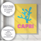 Minimalist Capri Coral Seaweed Travel Poster Canvas Wall Art Print Decor Picture Ready to Hang