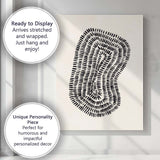 Black Organic Spiral Brushstroke Abstract Minimalist Canvas Wall Art Print Decor Picture Ready to Hang