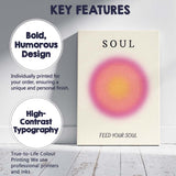 Soft Pink Orange Gradient Feed Your Soul Inspirational Typography Canvas Wall Art Print Decor Picture Ready to Hang