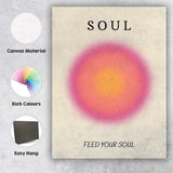 Soft Pink Orange Gradient Feed Your Soul Inspirational Typography Canvas Wall Art Print Decor Picture Ready to Hang