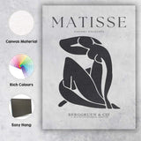 Grey Beige Matisse Abstract Seated Figure Gallery Poster Canvas Wall Art Print Decor Picture Ready to Hang